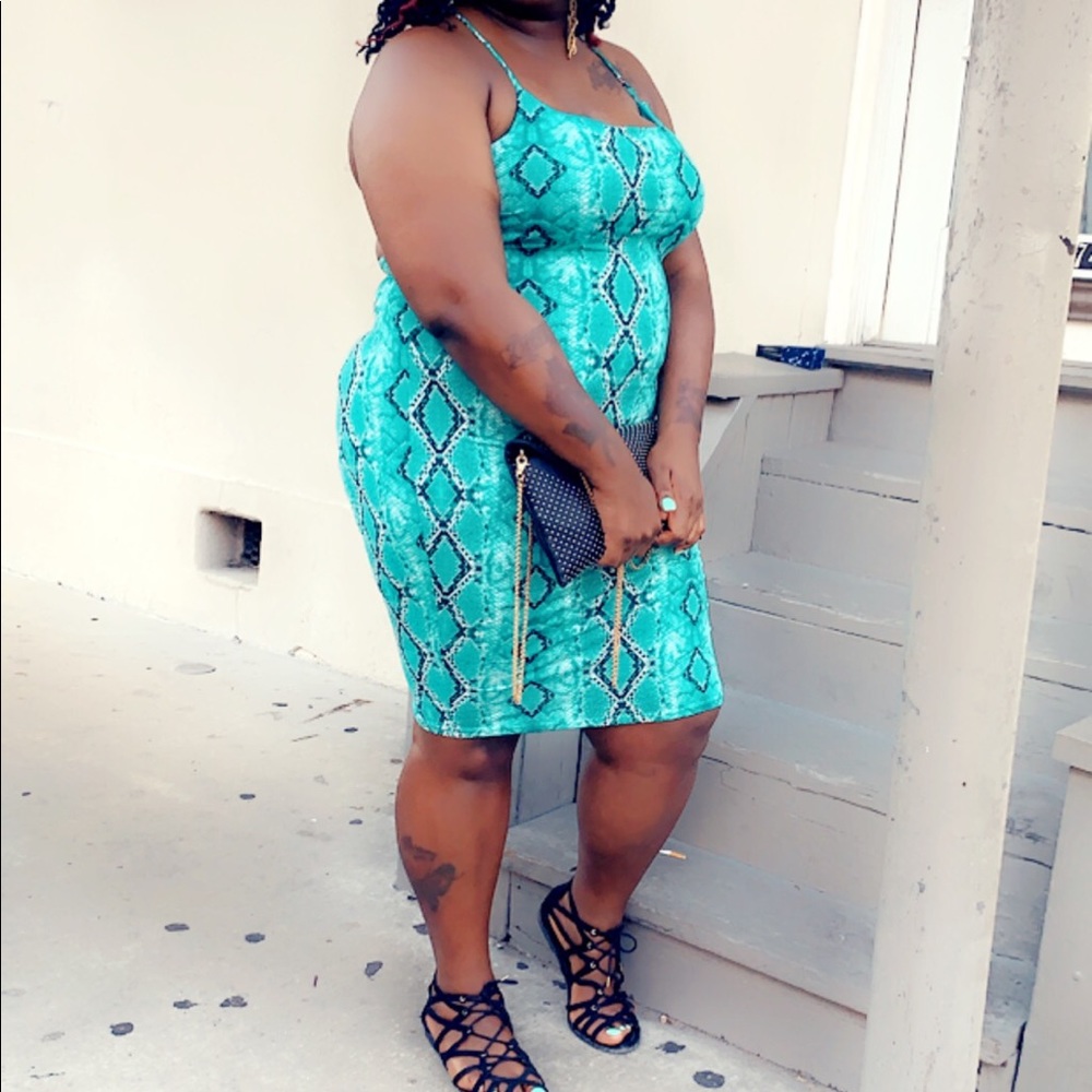 Aqua blue dress